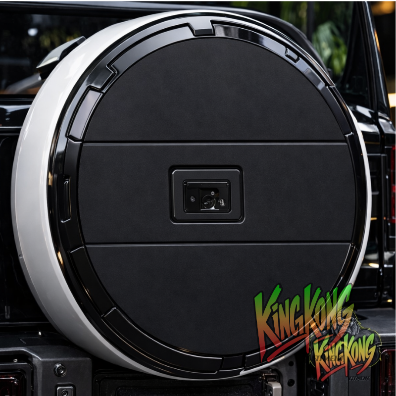 Jetour T2 MATTE Black Face Tyre Cover with Stainless Steel Ring and Lock