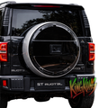 Jetour T2 Gloss Black Face Tyre Cover with Stainless Steel Ring and Lock