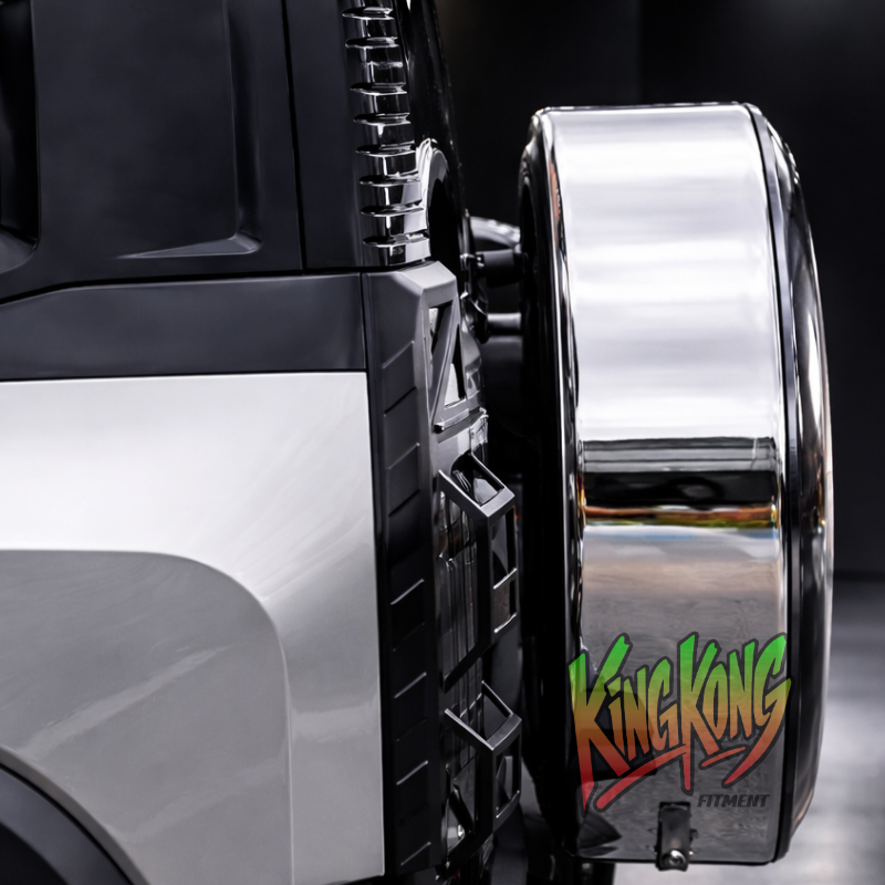 Jetour T2 Gloss Black Face Tyre Cover with Stainless Steel Ring and Lock